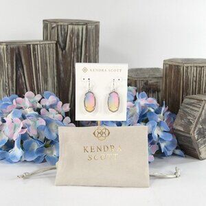 Kendra Scott Dani Pink Watercolor Drusy Statement Earrings NWT